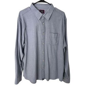 UNTUCKit Slim Fit Blue Flannel‎ Button Down Shirt Long Sleeve Cotton XXL